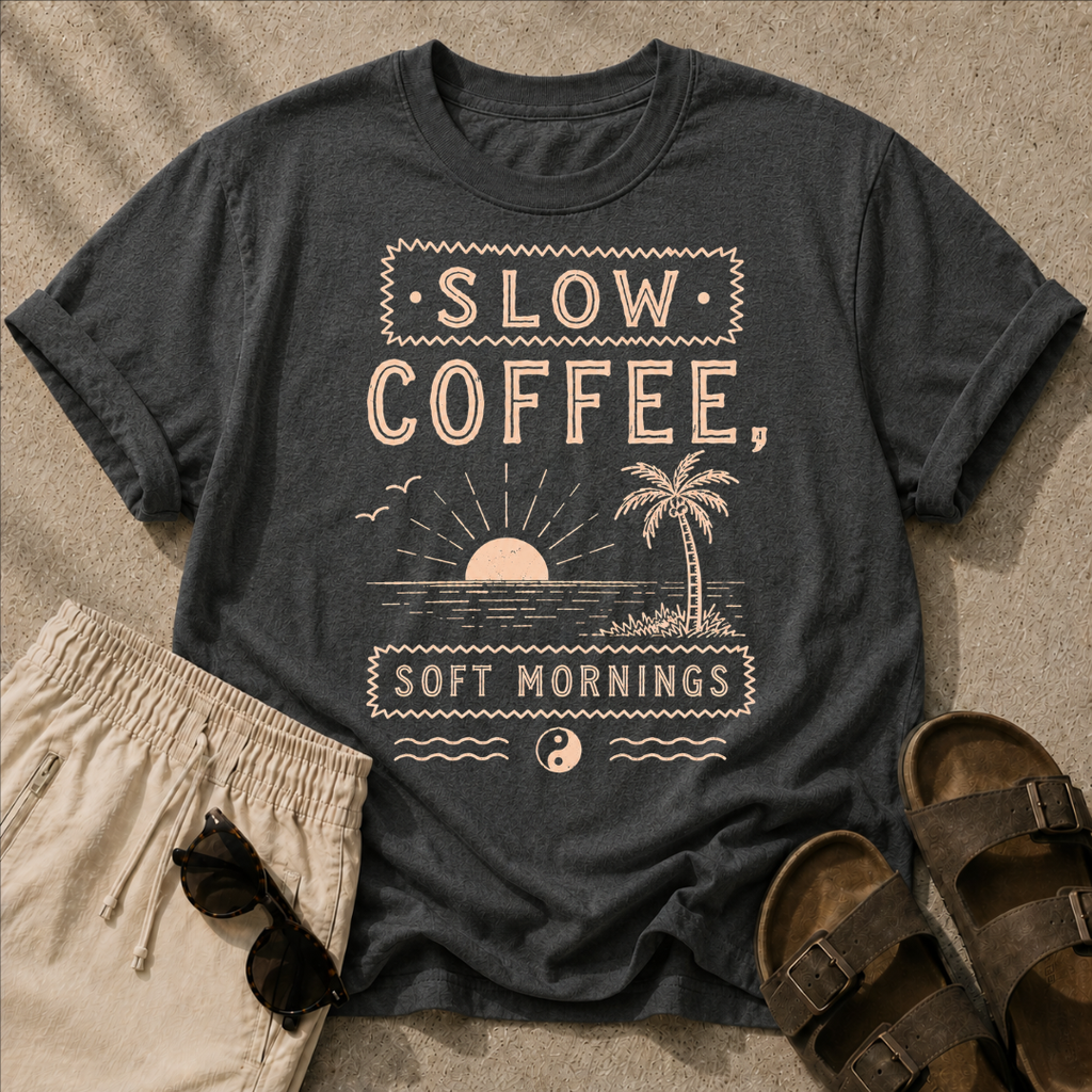 Slow Coffee, Soft Mornings Tee
