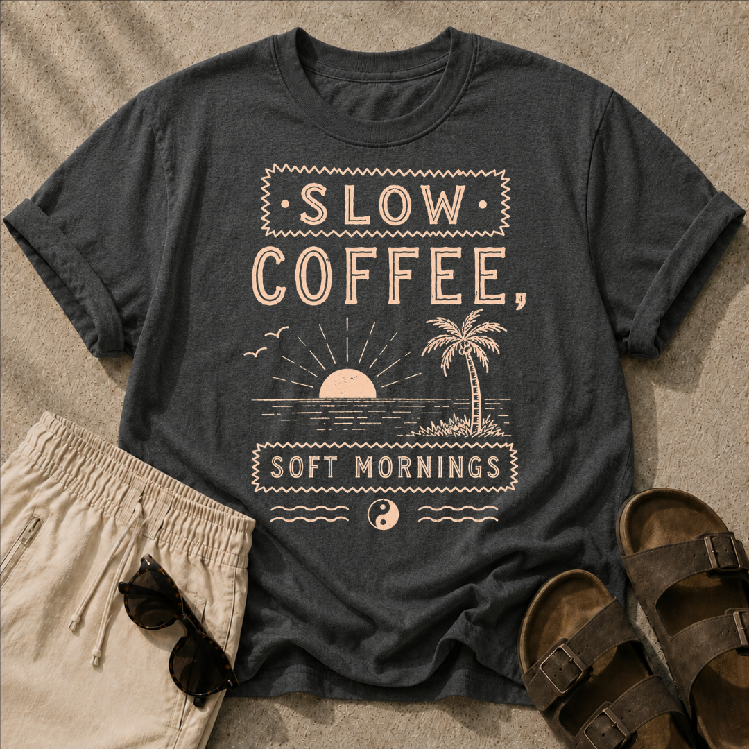 Slow Coffee, Soft Mornings Tee