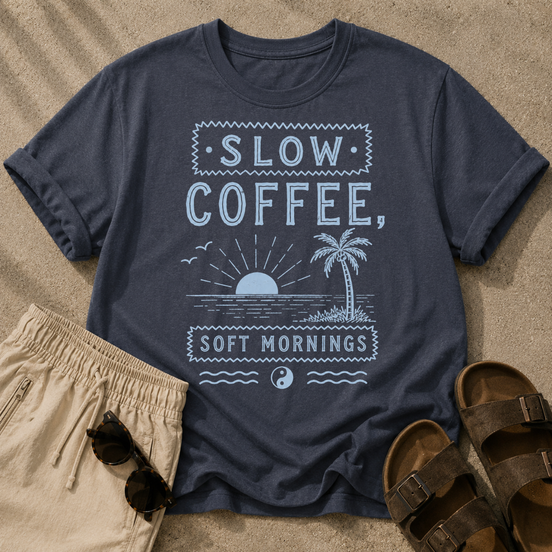 Slow Coffee, Soft Mornings Tee