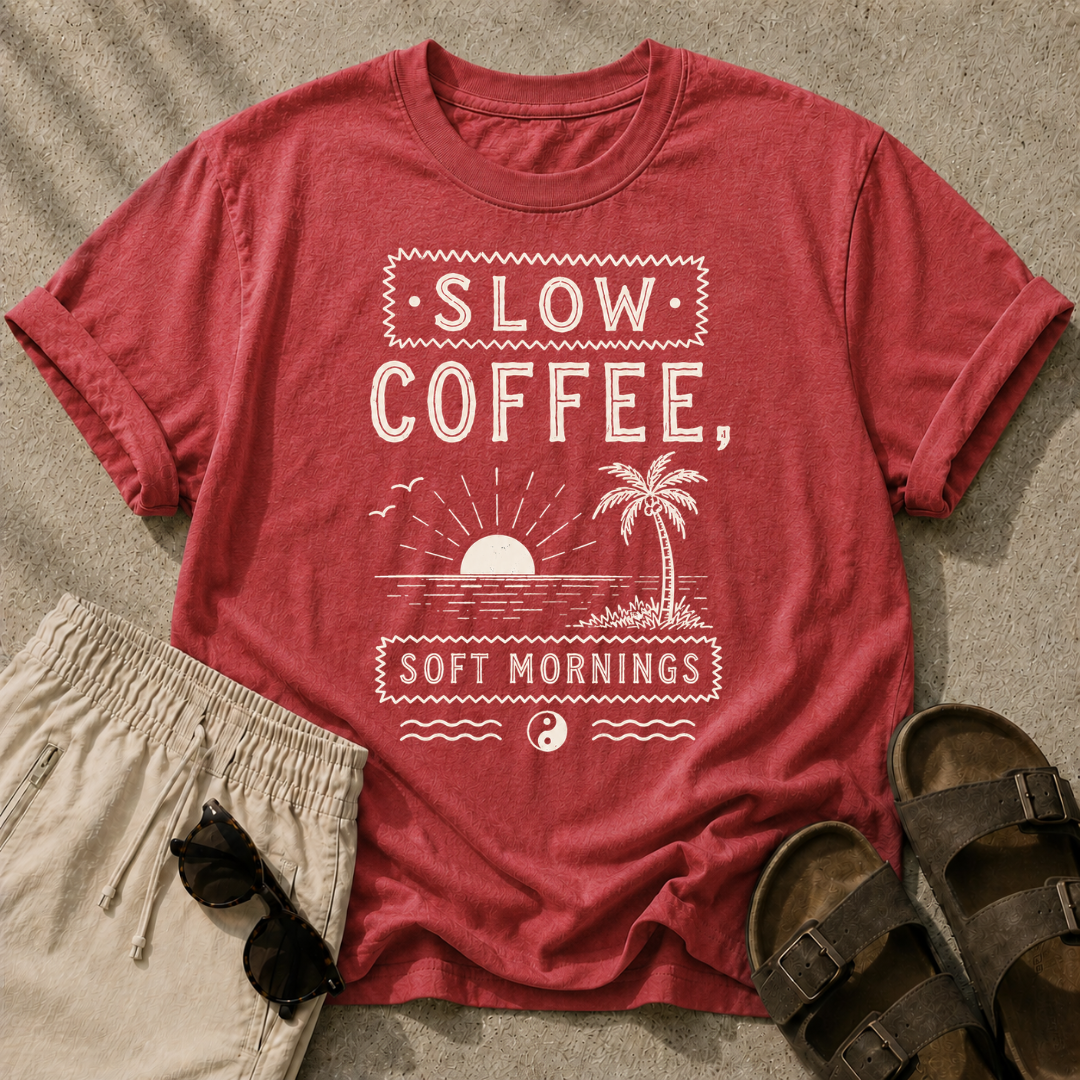 Slow Coffee, Soft Mornings Tee
