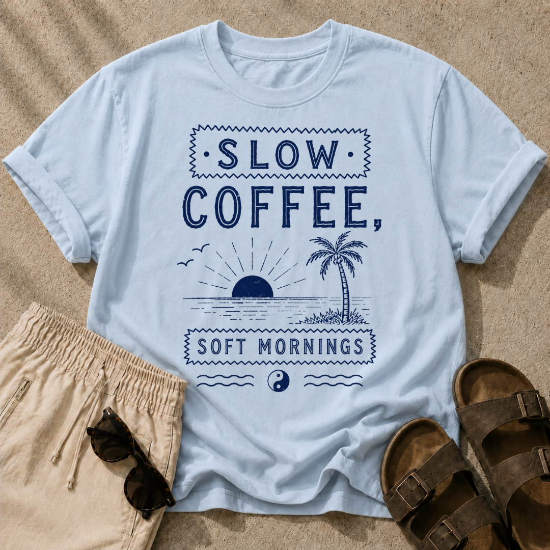Slow Coffee, Soft Mornings Tee