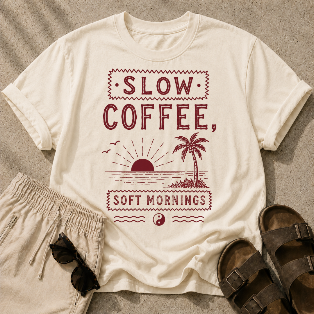 Slow Coffee, Soft Mornings Tee