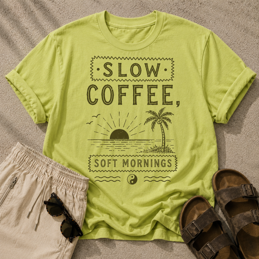 Slow Coffee, Soft Mornings Tee