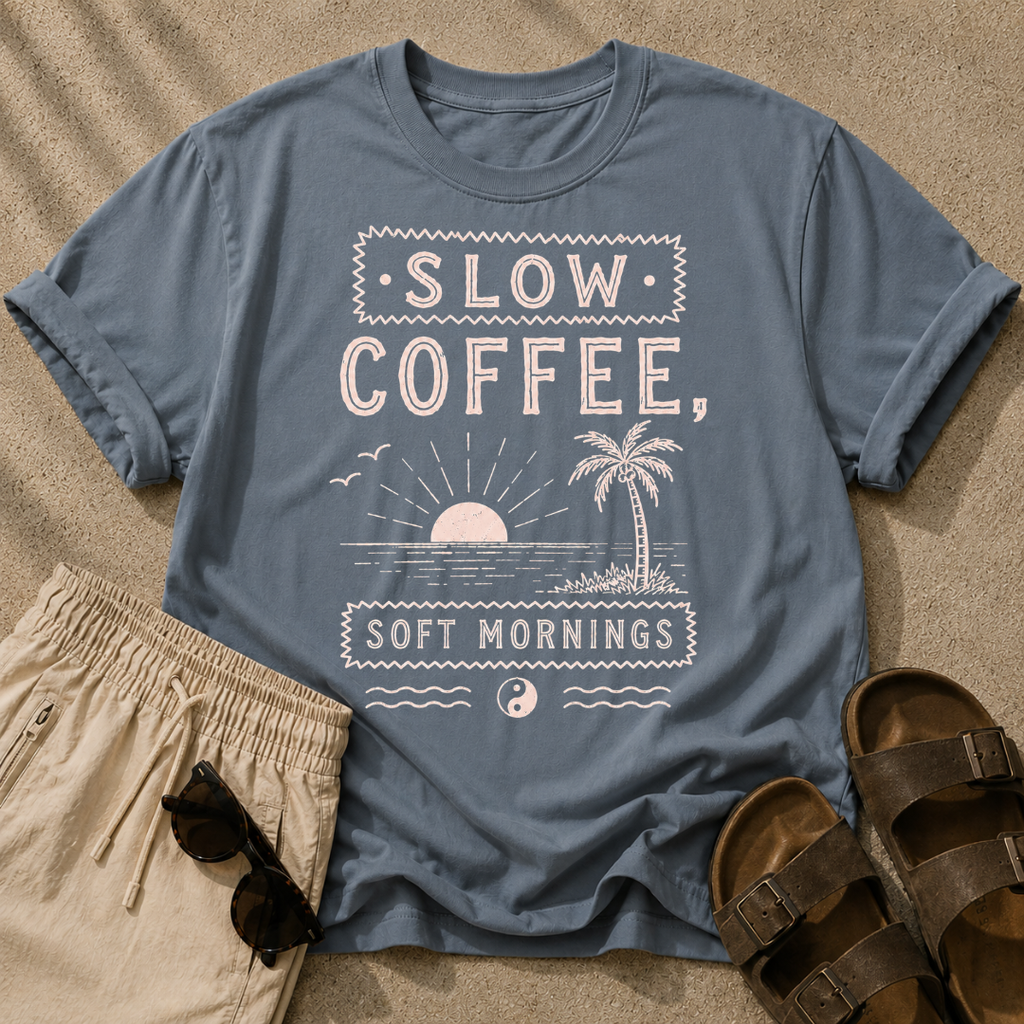 Slow Coffee, Soft Mornings Tee