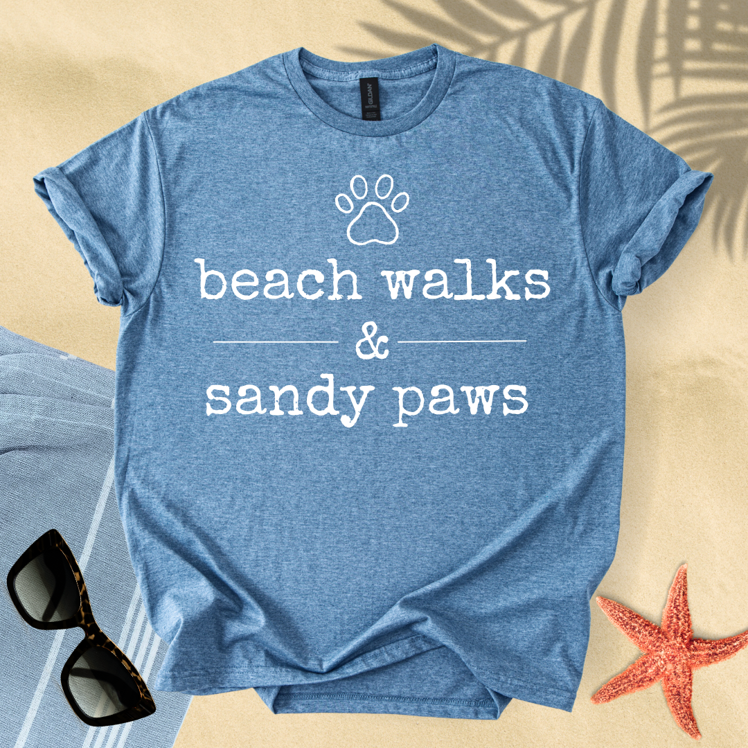 Beach walks & sandy paws T-shirt