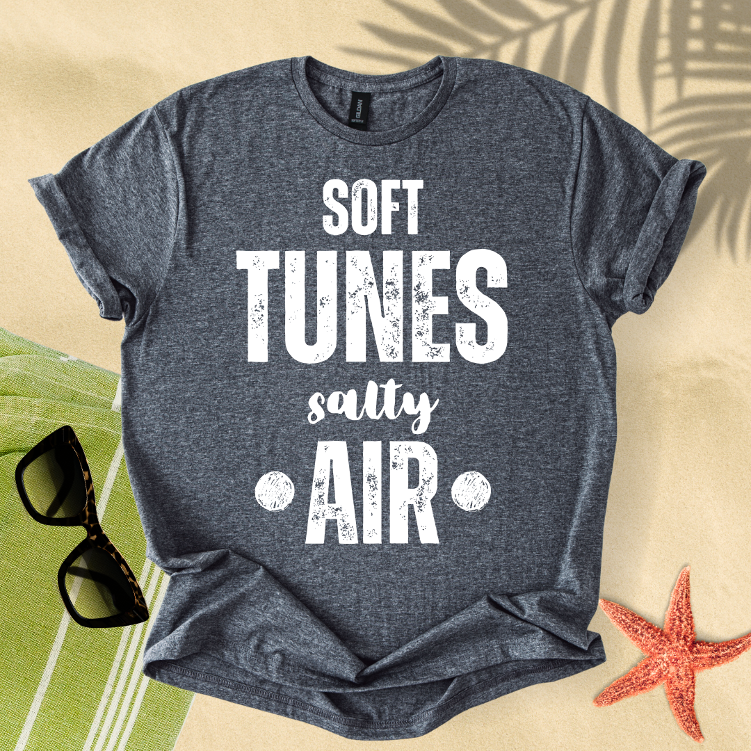 Soft tunes, salty air T-shirt