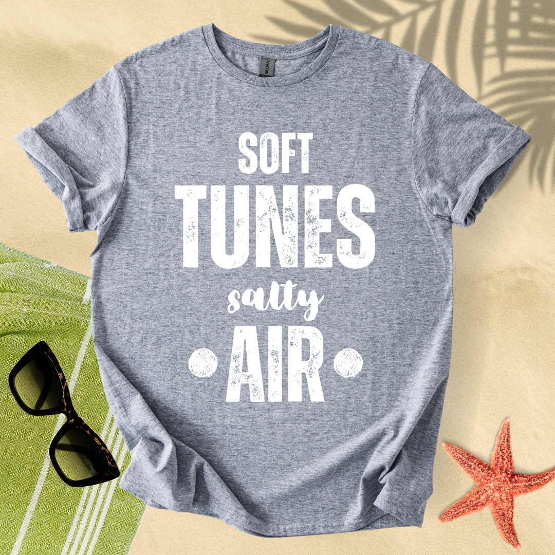 Soft tunes, salty air T-shirt