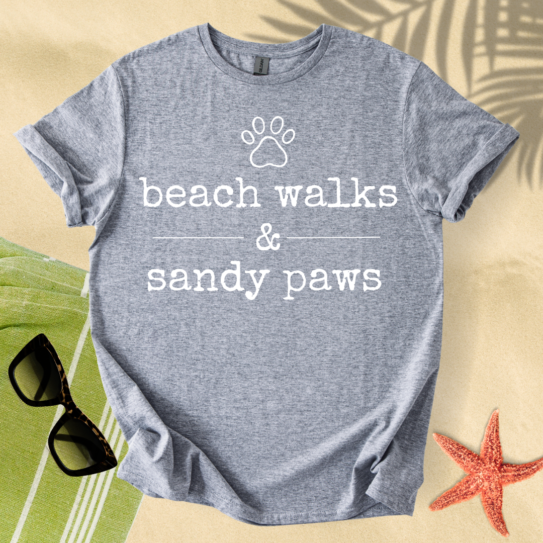 Beach walks & sandy paws T-shirt