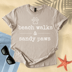 Beach walks & sandy paws T-shirt