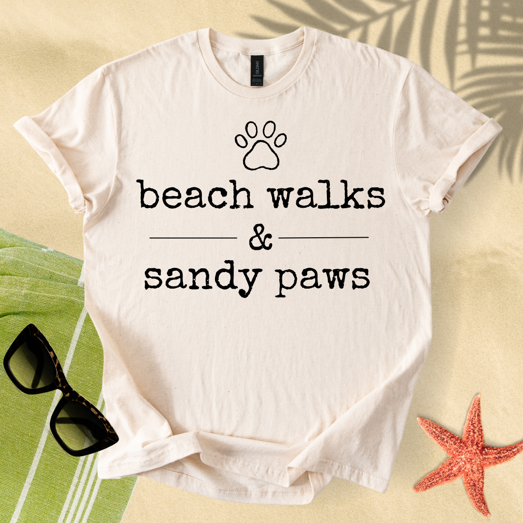 Beach walks & sandy paws T-shirt