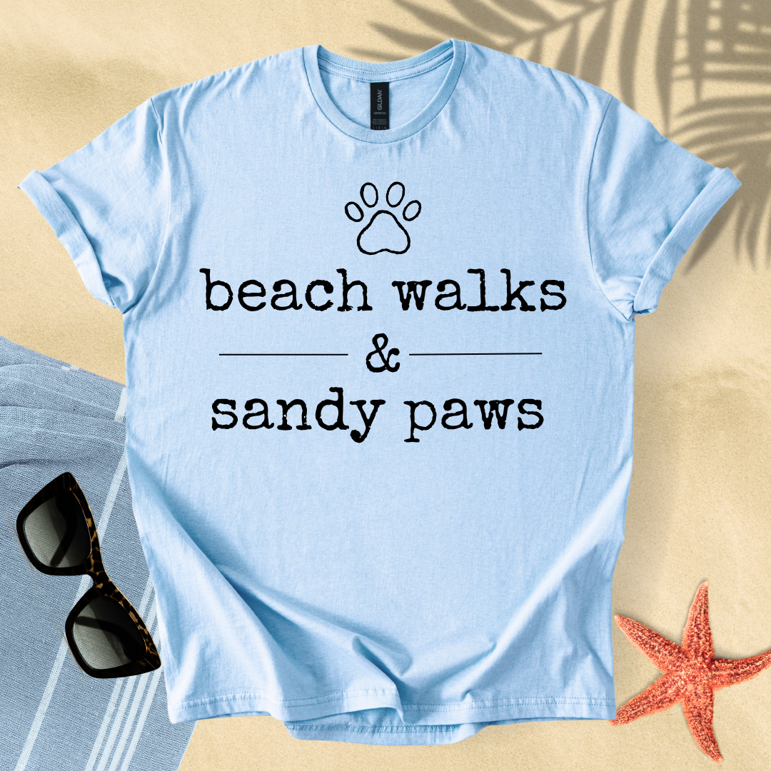 Beach walks & sandy paws T-shirt