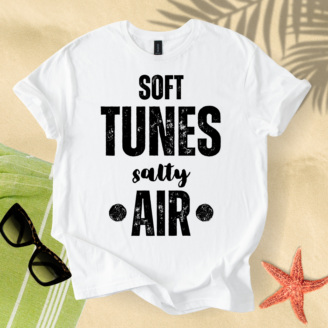 Soft tunes, salty air T-shirt